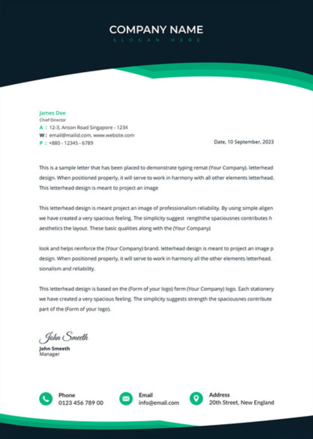 Corporate Letterhead Template Sample