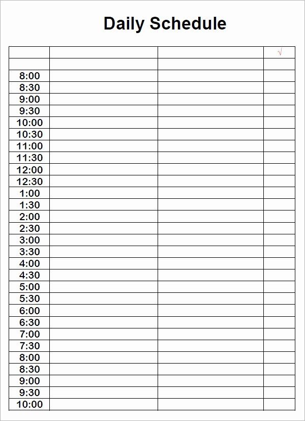 Daily Timetable Template Example Daily Timetable Template Example