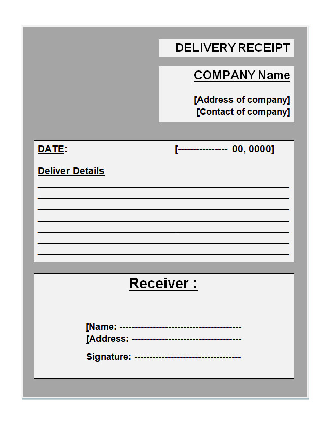 Delivery Receipt Template