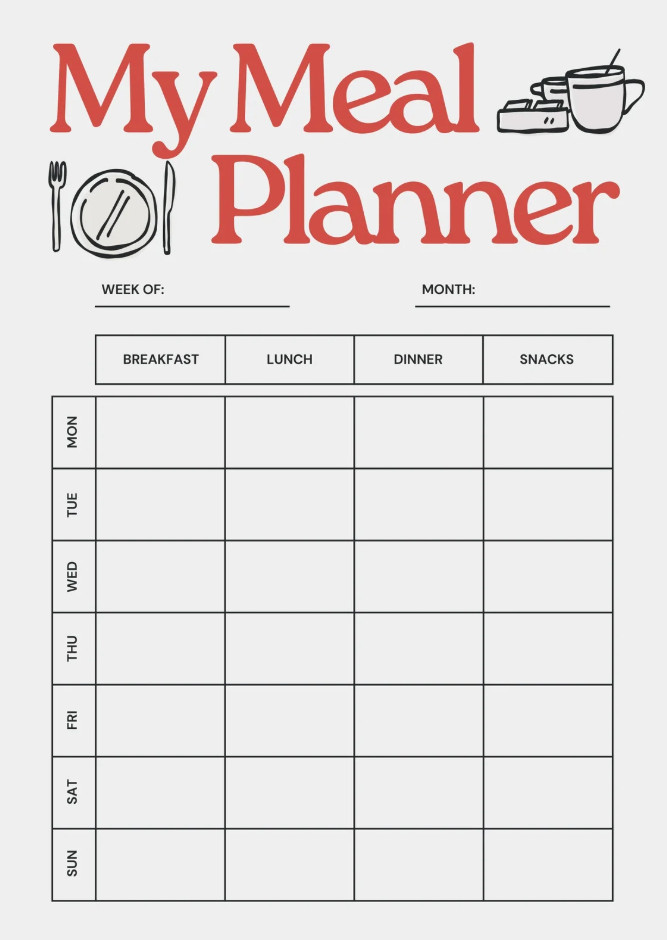 Diet Meal Plan Template Sample Diet Meal Plan Template Sample