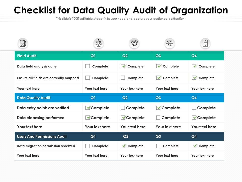 Example of Data Quality Checklist Template