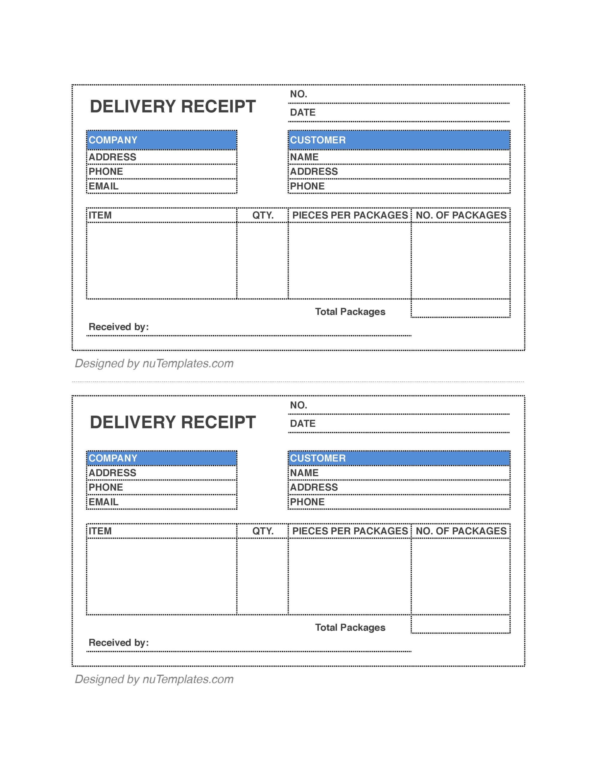 Example of Delivery Receipt Template Example of Delivery Receipt Template