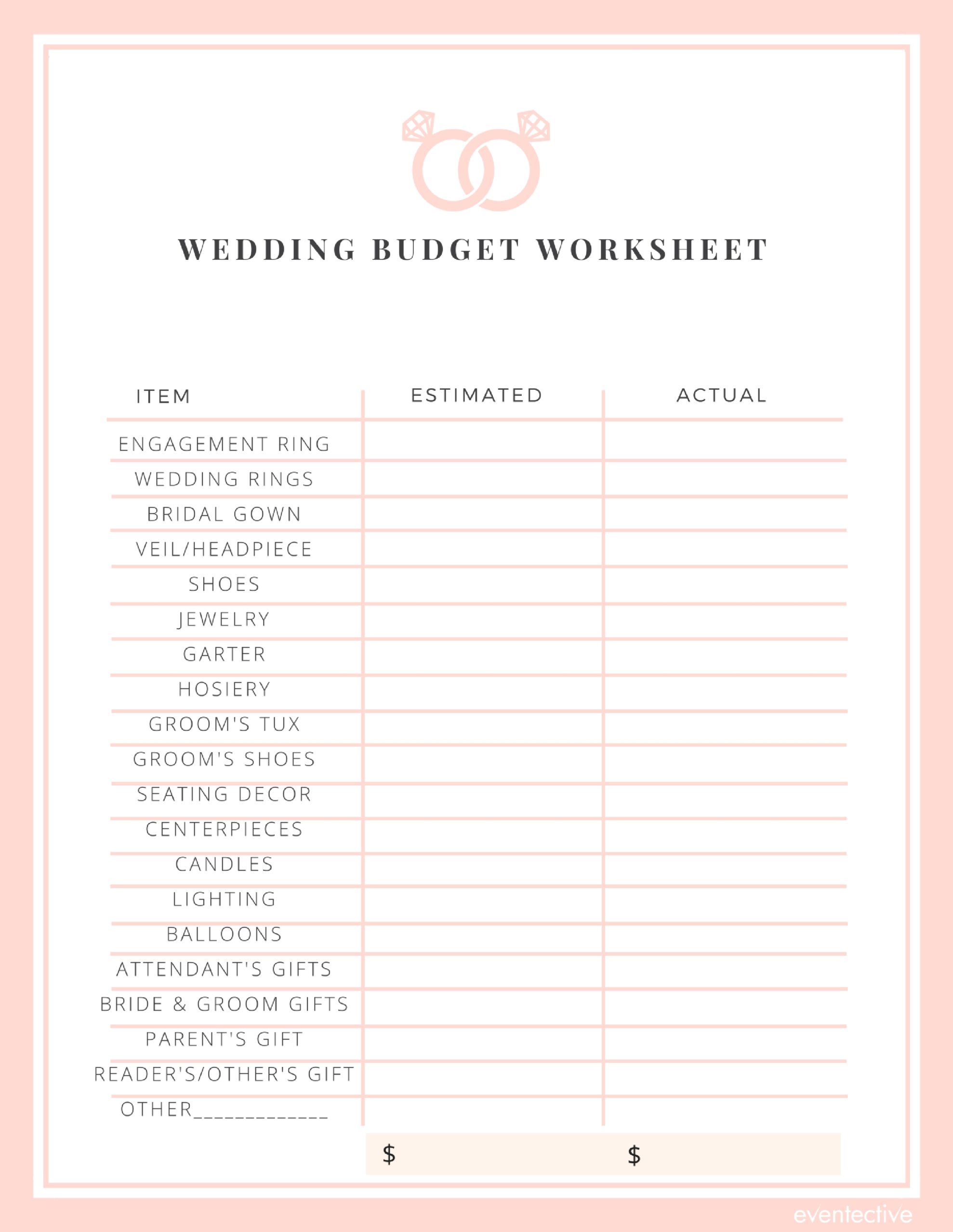 Example of Wedding Budget Template Example of Wedding Budget Template