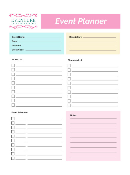 Sample of Day of Event Checklist Template