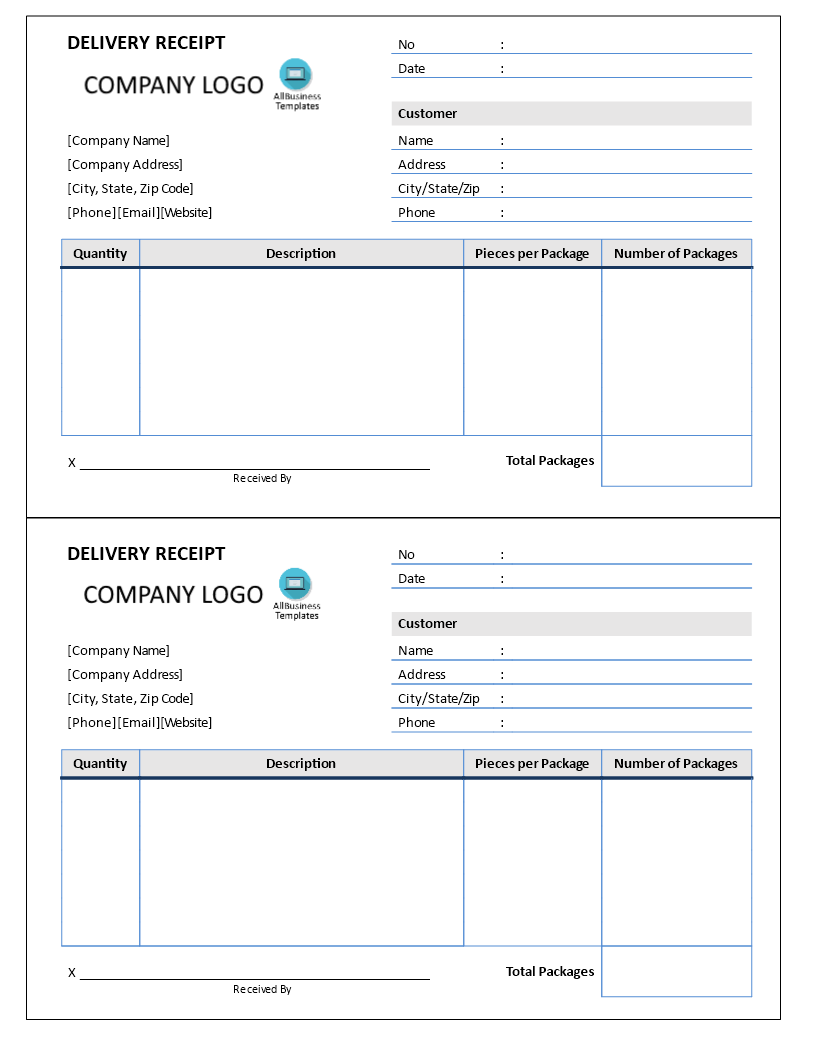 Sample of Delivery Receipt Template Sample of Delivery Receipt Template