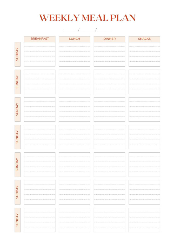 Sample of Diet Meal Plan Template Sample of Diet Meal Plan Template