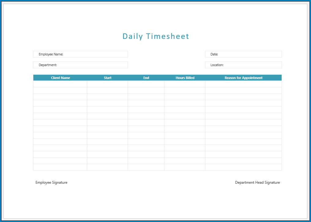 daily timesheet template daily timesheet template